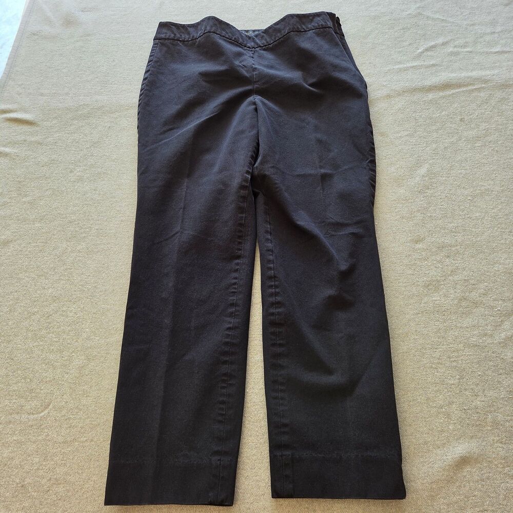 Talbots Chatham Ankle Pants Womens Size 12 Black Side Zipper Stretch Office